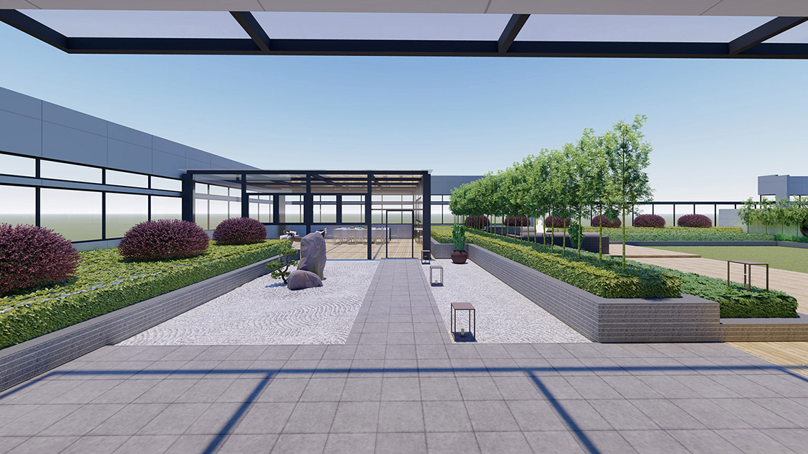 科技公司廠區(qū)景觀設計7